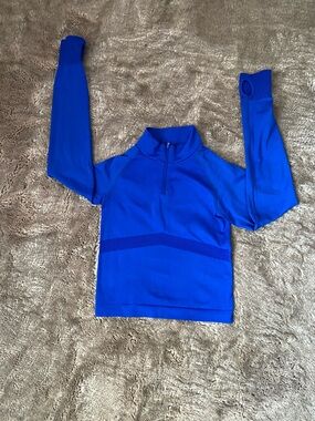 PINK Victoria's Secret Cobalt Blue Quarter-Zip Pullover